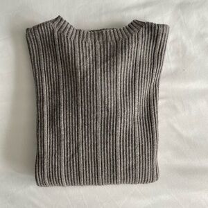 3 for $30 | Yuna Fashion Cotton Blend Gray Ribbed Stretchy Mock Neck Sweater